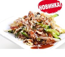 Салат с угрем и огурцом