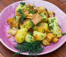 Картофель со спаржей