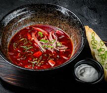 Борщ с копченой уткой