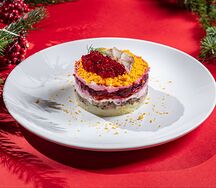 Сельдь под шубой со свекольным желе
