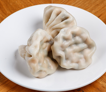 Хинкали с красной рыбой