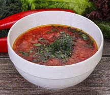 Борщ по-домашнему с телятиной халяль