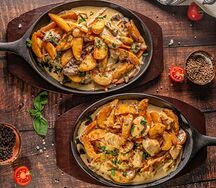 Картофель, жаренный с грибами