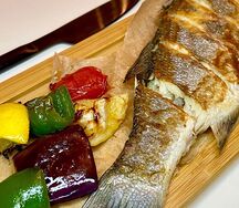 Сибас с овощами