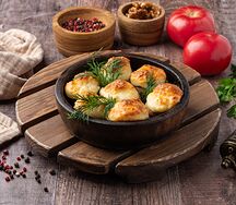 Грибы с сыром на кеци