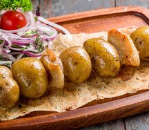 Картофель на мангале с курдюком