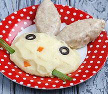 Куриные котлетки с сыром и пюре Зайчишка (детское)