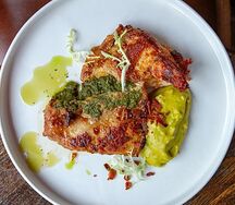Цыпленок гриль с пюре из кукурузы