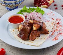 Шашлык из печени с курдюком