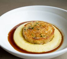 Куриная котлета, запечённое картофельное пюре