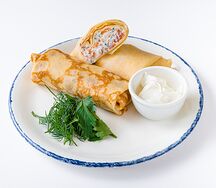 Блины с лососем и крем-чиз