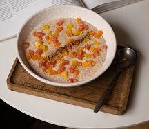 Каша овсяная на безлактозном молоке с цитрусами