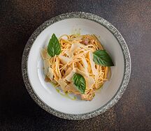Спагетти с белыми грибами