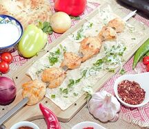Шашлык из куриного филе на мангале
