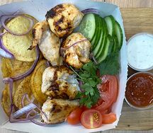 Шашлык куриный с овощами