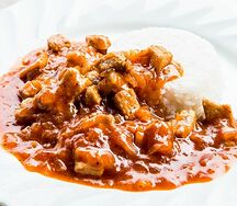 Поджарка из свинины с рисом