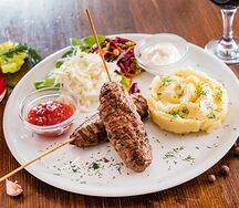 Люля из баранины и картофельное пюре