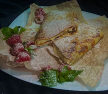 Блины с бананом и мёдом
