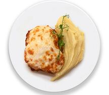 Треска по-французски с картофельным пюре