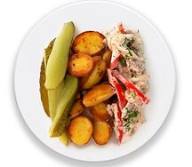 Скоблянка из свинины с жареным картофелем