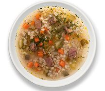 Рассольник с говядиной и сметаной