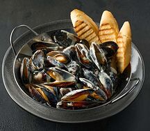 Мидии в сливочном соусе