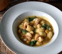 Ньокки с тыквой и креветками