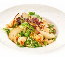 Микс с нектарином и креветками