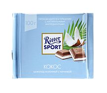 Ritter Sport Кокос Шоколад молочный с кокосовой начинкой