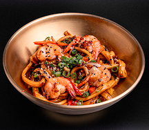 Удон острый терияки с креветками