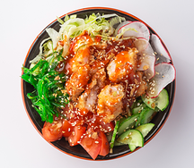 Боул с креветками темпура