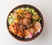 Боул с фрикадельками и кимчи