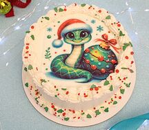 Бенто торт Maxi с новогодним дизайном с символом Нового года Змейкой