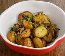 Мини-картофель с грибами