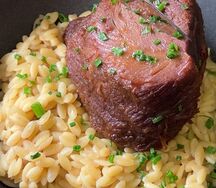 Говяжьи щечки с орзо