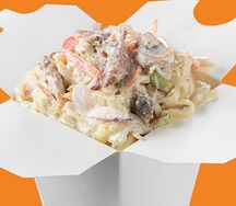 Фунчоза сливочная с курицей и грибами