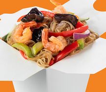 Фунчоза с креветками и овощами