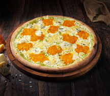 Пицца Четыре сыра с Горгонзолой на тонком тесте малая