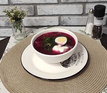 Холодный борщ с говядиной