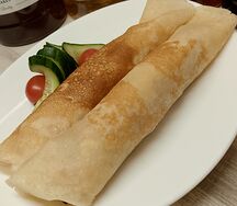 Блинчики с форелью и творожным сыром