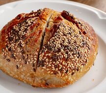 Гречишный хлеб с копченой сметаной