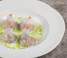 Димсам с рыбой и комбу
