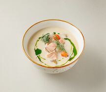 Суп уха с лососем и сливками