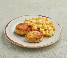 Котлетки из бедра цыпленка с макарошками 