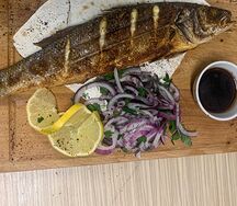 Сибас на мангале