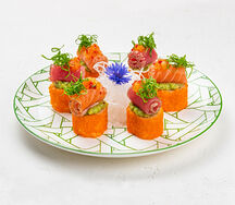 Ролл Татаки с тунцом и лососем