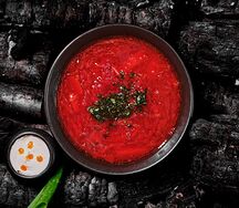 Борщ с уткой и копченой сметаной