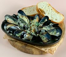 Мидии в сливочном соусе