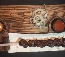 Шашлык из печени телятины в сетке 