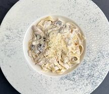 Паста курица грибы 